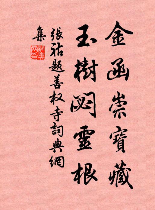 张祜金函崇宝藏，玉树閟灵根书法作品欣赏