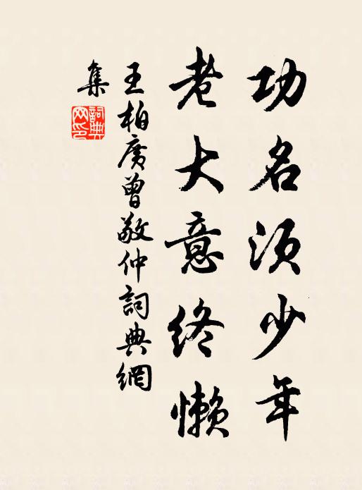 王柏功名须少年，老大意终懒书法作品欣赏