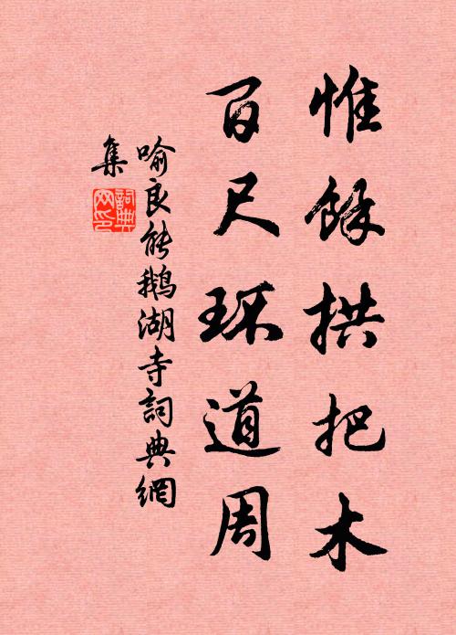 喻良能惟馀拱把木，百尺环道周书法作品欣赏