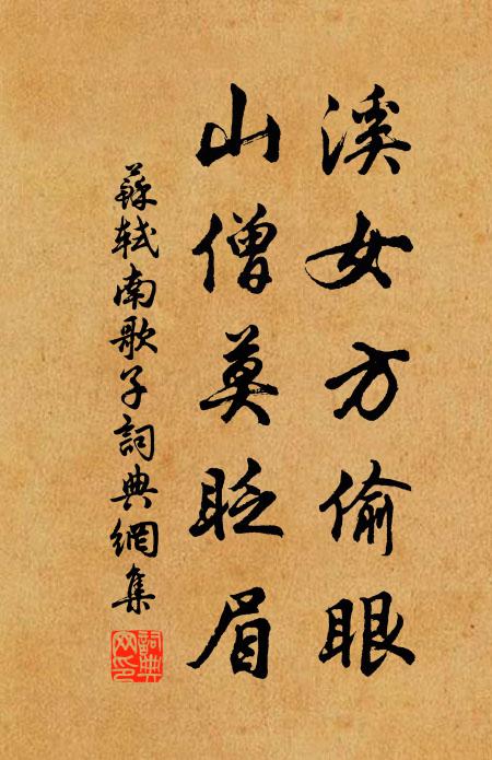 苏轼溪女方偷眼，山僧莫眨眉书法作品欣赏