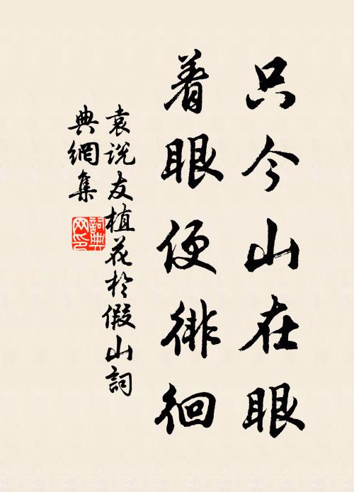 袁说友只今山在眼，着眼便徘徊书法作品欣赏