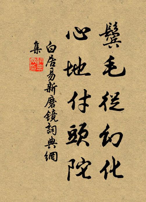 白居易鬓毛从幻化，心地付头陀书法作品欣赏