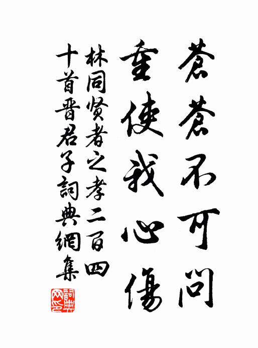 林同苍苍不可问，重使我心伤书法作品欣赏