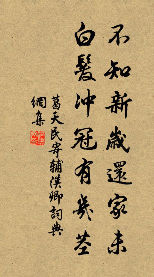 葛天民不知新岁还家未，白发冲冠有几茎书法作品欣赏