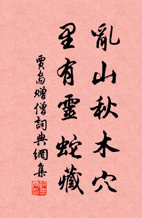 贾岛乱山秋木穴，里有灵蛇藏书法作品欣赏