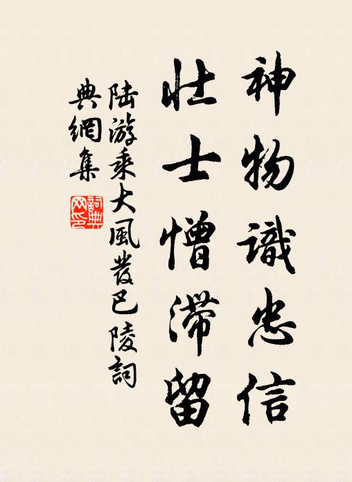 陆游神物识忠信，壮士憎滞留书法作品欣赏