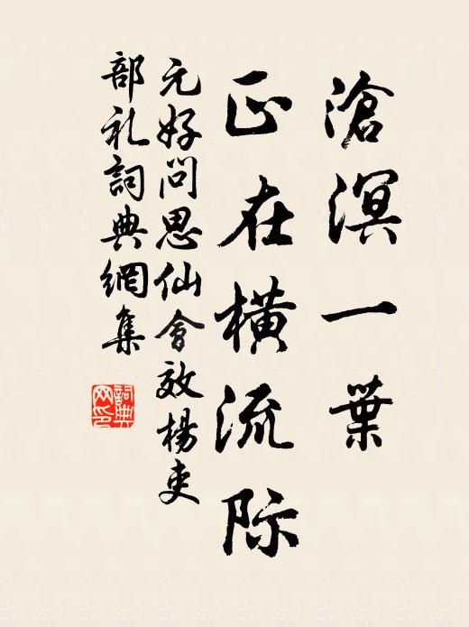 元好问沧溟一叶，正在横流际书法作品欣赏