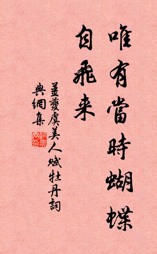 姜夔唯有当时蝴蝶、自飞来书法作品欣赏