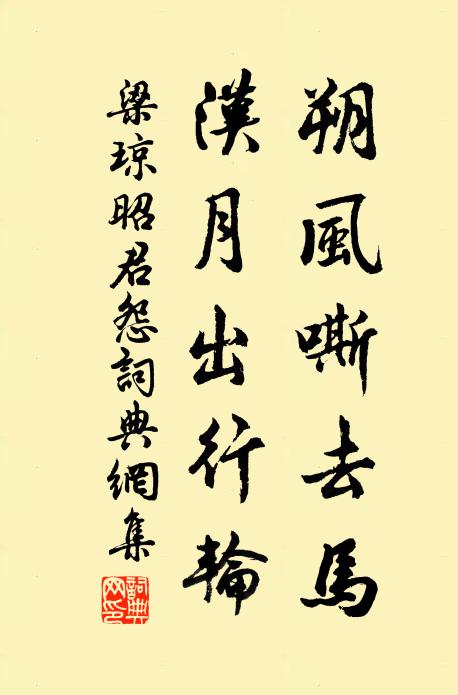 梁琼朔风嘶去马，汉月出行轮书法作品欣赏