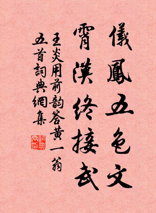 王炎仪凤五色文，霄汉终接武书法作品欣赏