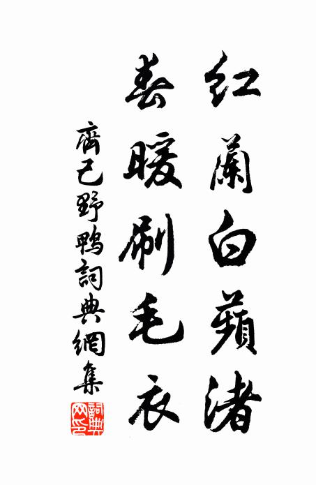齐己红兰白蘋渚，春暖刷毛衣书法作品欣赏