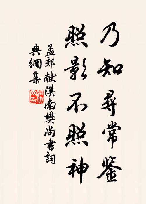 孟郊乃知寻常鉴，照影不照神书法作品欣赏
