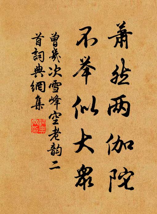 曾几萧然两伽陀，不举似大众书法作品欣赏