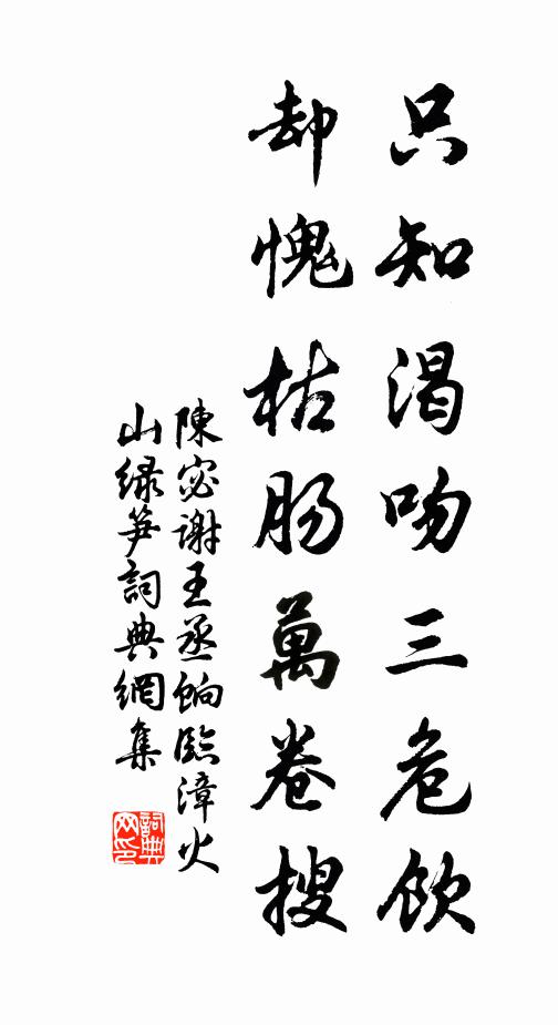 陈宓只知渴吻三危饮，却愧枯肠万卷搜书法作品欣赏