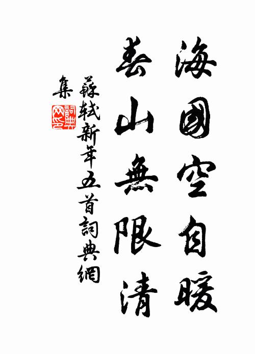 苏轼海国空自暖，春山无限清书法作品欣赏