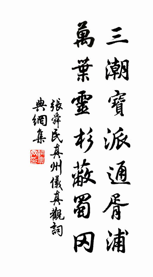 张舜民三潮宝派通胥浦，万叶灵杉蔽蜀冈书法作品欣赏