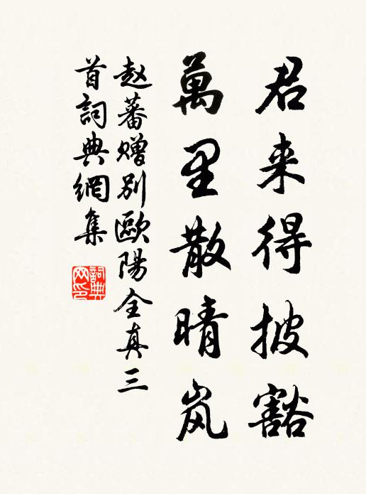 赵蕃君来得披豁，万里散晴岚书法作品欣赏