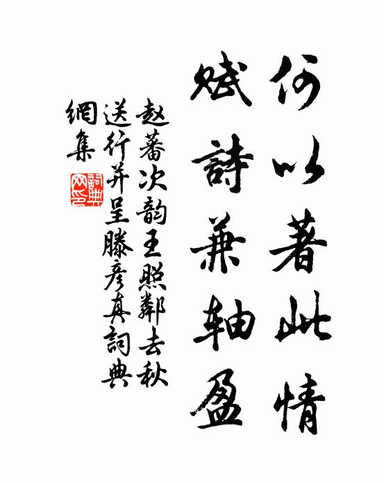 赵蕃何以著此情，赋诗兼轴盈书法作品欣赏
