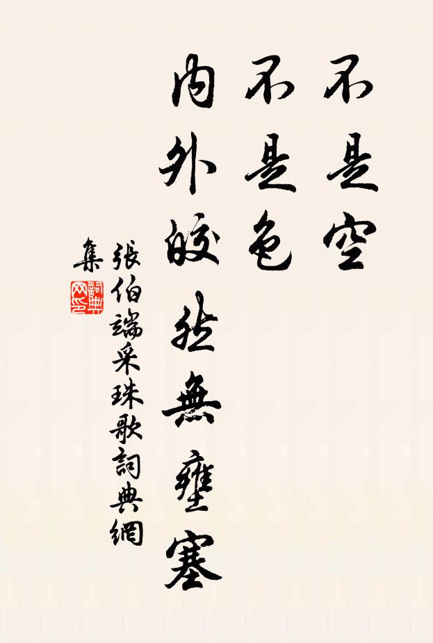 张伯端不是空，不是色，内外皎然无壅塞书法作品欣赏
