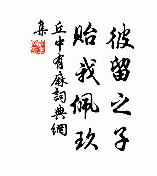 佚名彼留之子，贻我佩玖书法作品欣赏