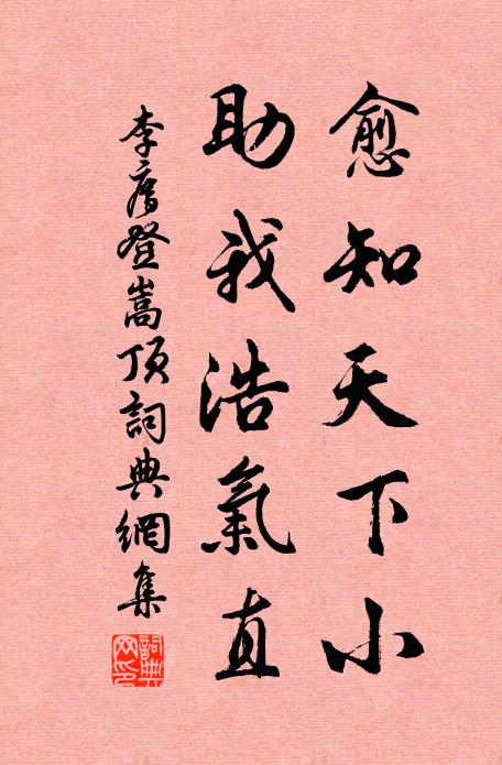 李廌愈知天下小，助我浩气直书法作品欣赏