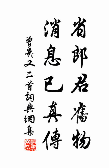 曾几省郎君旧物，消息已真传书法作品欣赏