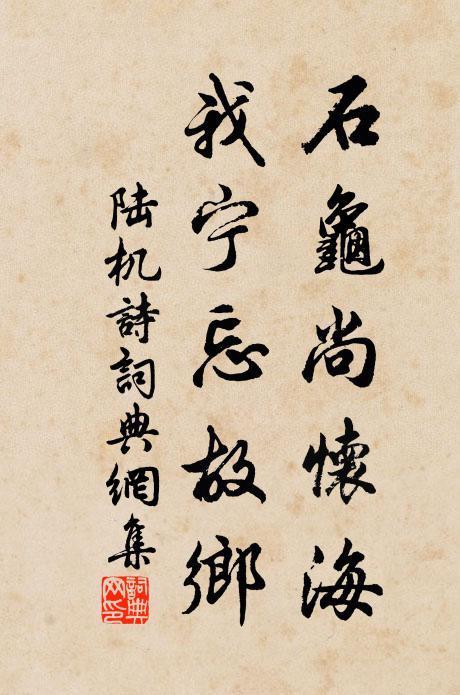 陆机石龟尚怀海。我宁忘故乡。书法作品欣赏