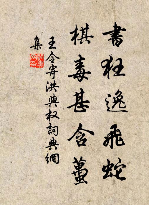 王令书狂逸飞蛇，棋毒甚含虿书法作品欣赏