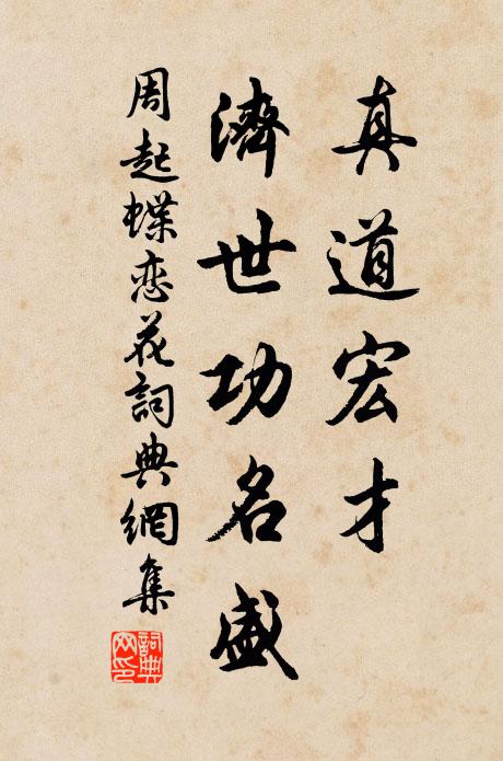 周起真道宏才，济世功名盛书法作品欣赏
