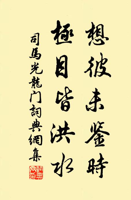 司马光想彼未鉴时，极目皆洪水书法作品欣赏