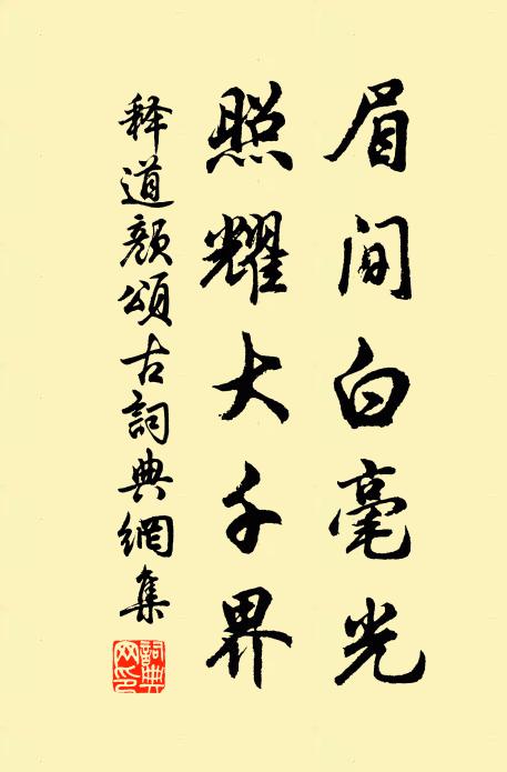 释道颜眉间白毫光，照耀大千界书法作品欣赏