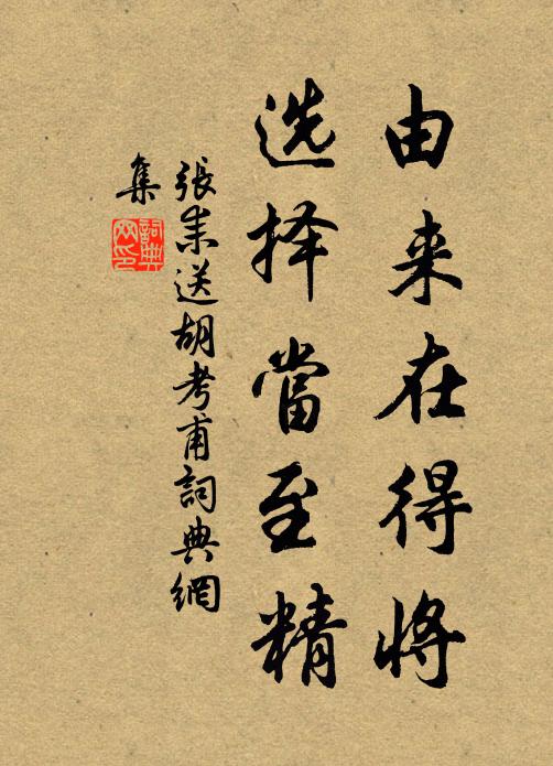 张耒由来在得将，选择当至精书法作品欣赏
