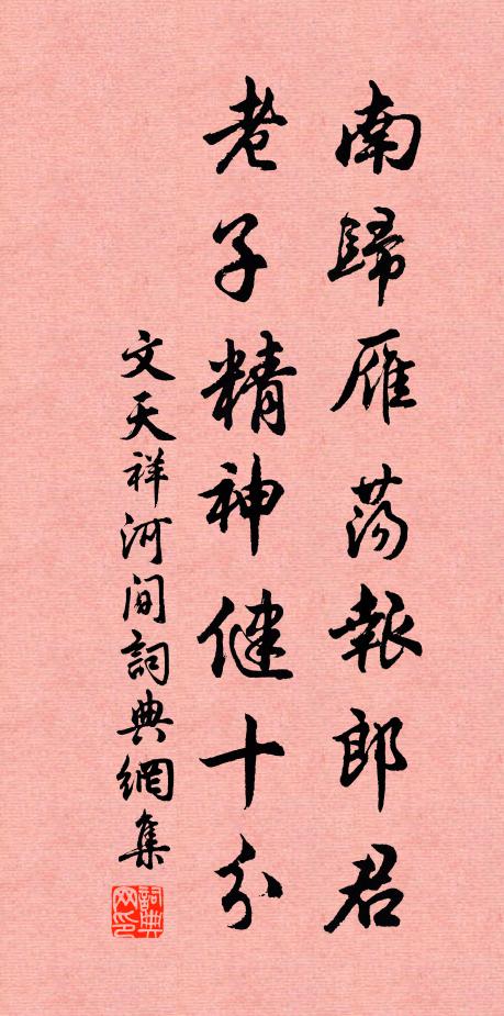 文天祥南归雁荡报郎君，老子精神健十分书法作品欣赏