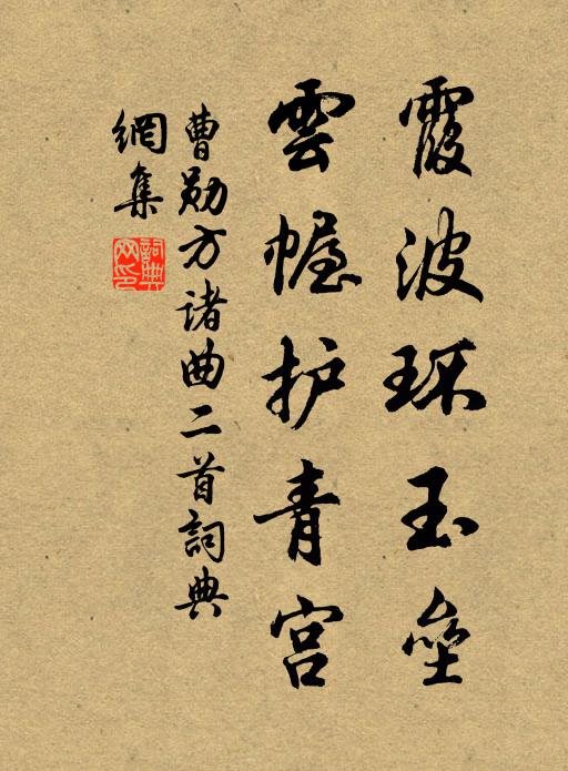 曹勋霞波环玉垒，云幄护青宫书法作品欣赏