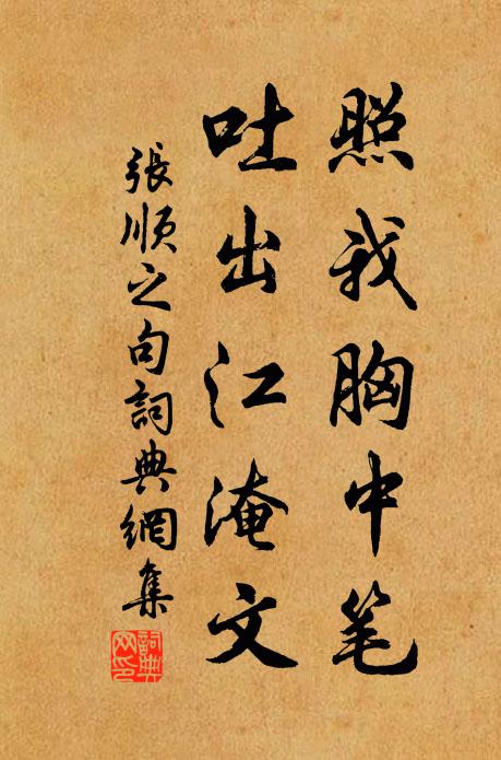 张顺之照我胸中笔，吐出江淹文。书法作品欣赏