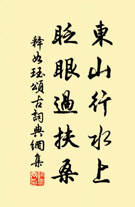 释如珏东山行水上，眨眼过扶桑书法作品欣赏