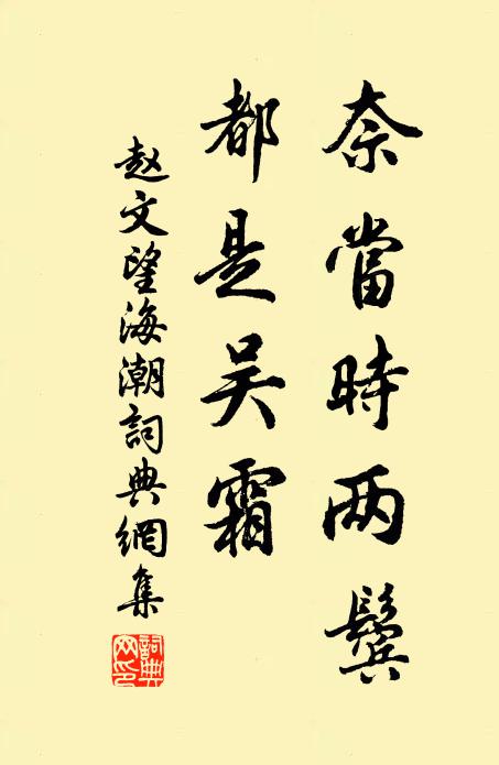 赵文奈当时两鬓，都是吴霜书法作品欣赏