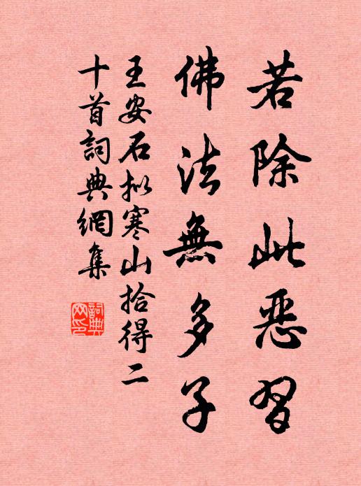 王安石若除此恶习，佛法无多子书法作品欣赏