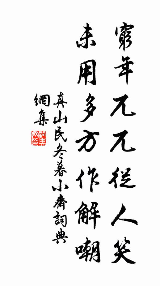 真山民穷年兀兀从人笑，未用多方作解嘲书法作品欣赏