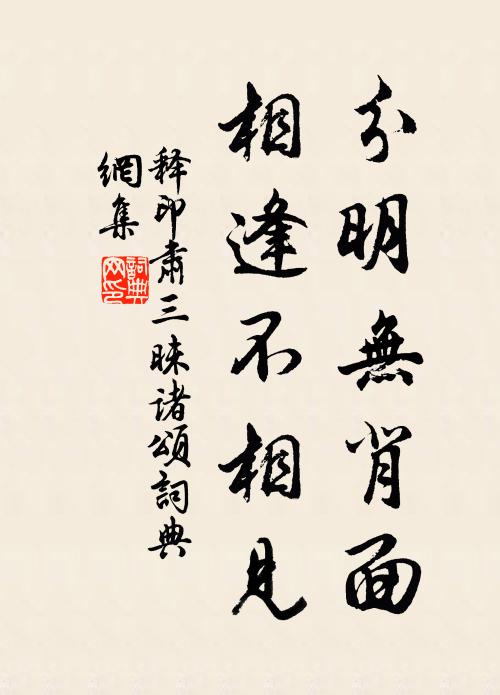 释印肃分明无背面，相逢不相见书法作品欣赏