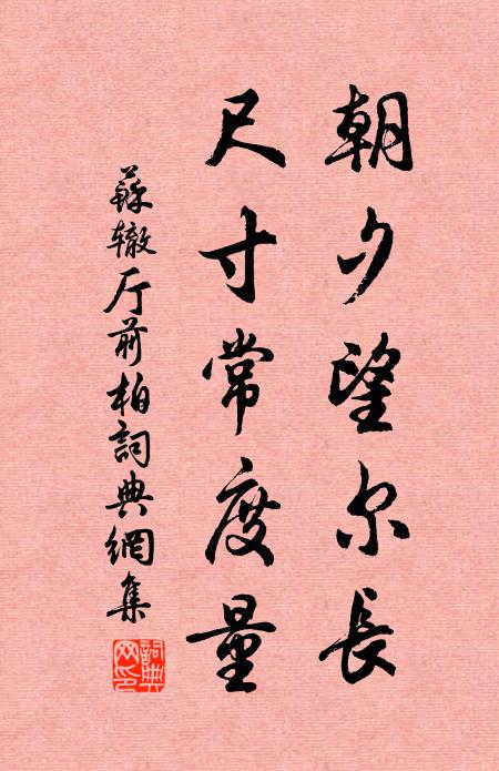 苏辙朝夕望尔长，尺寸常度量书法作品欣赏