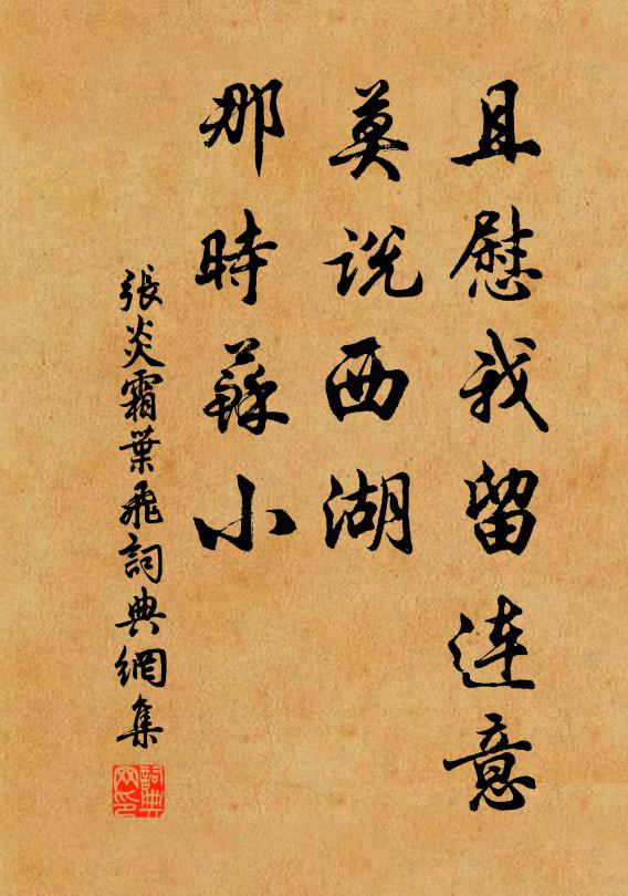 张炎且慰我留连意，莫说西湖，那时苏小书法作品欣赏