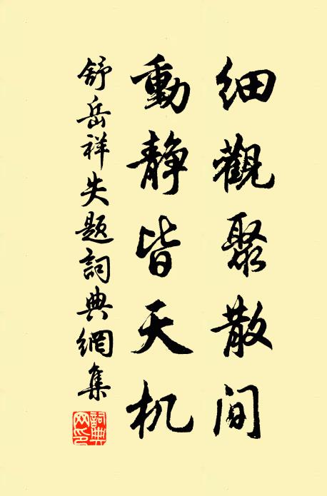 舒岳祥细观聚散间，动静皆天机书法作品欣赏