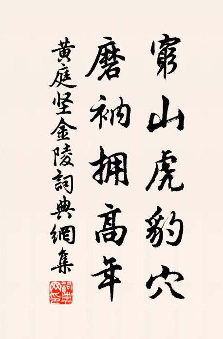 黄庭坚穷山虎豹穴，磨衲拥高年书法作品欣赏