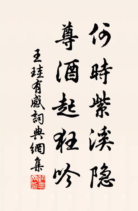 王珪何时紫溪隐，尊酒起狂吟书法作品欣赏