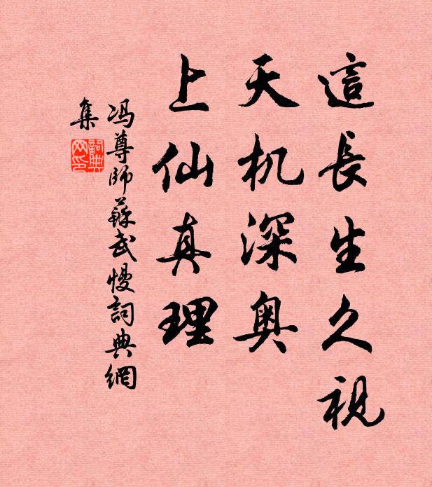 冯尊师这长生久视，天机深奥，上仙真理书法作品欣赏