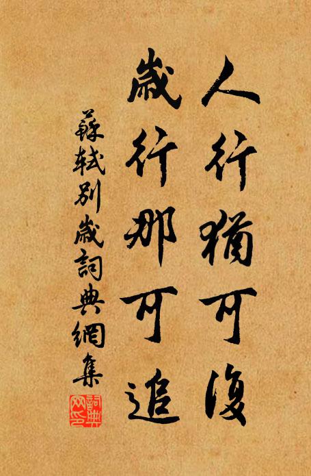 苏轼人行犹可复，岁行那可追书法作品欣赏