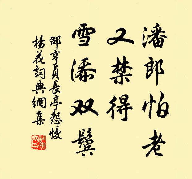 邵亨贞潘郎怕老，又禁得、雪添双鬓书法作品欣赏