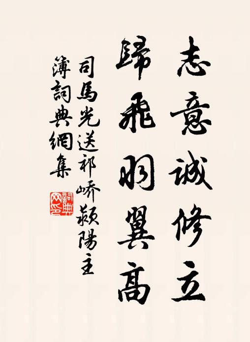 司马光志意诚修立，归飞羽翼高书法作品欣赏