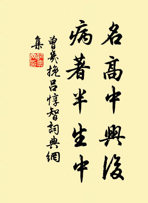 曾几名高中兴后，病著半生中书法作品欣赏